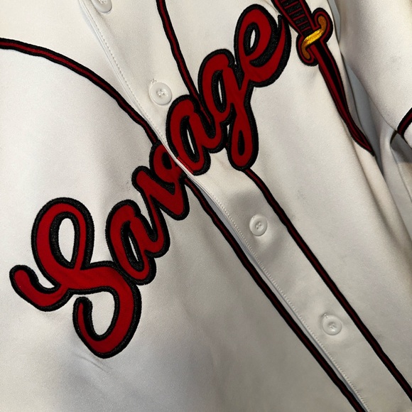 Rare 21 Savage baseball jersey ( savage mode 2 ) Atlanta braves mob style - Picture 8 of 9